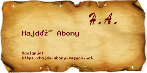 Hajdú Abony névjegykártya